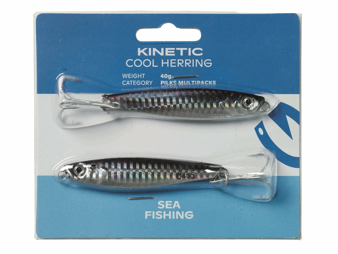 Kinetic Cool Herring 2pack Black/Silver Sea Lures 1 Kinetic Cool Herring 2pack Black/Silver Sea Lures