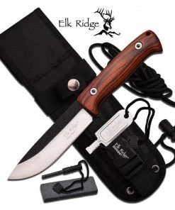 ElkRidge Elk Ridge Fixed Blade Knife 10.5" Brown ER555PW Hunting Knives