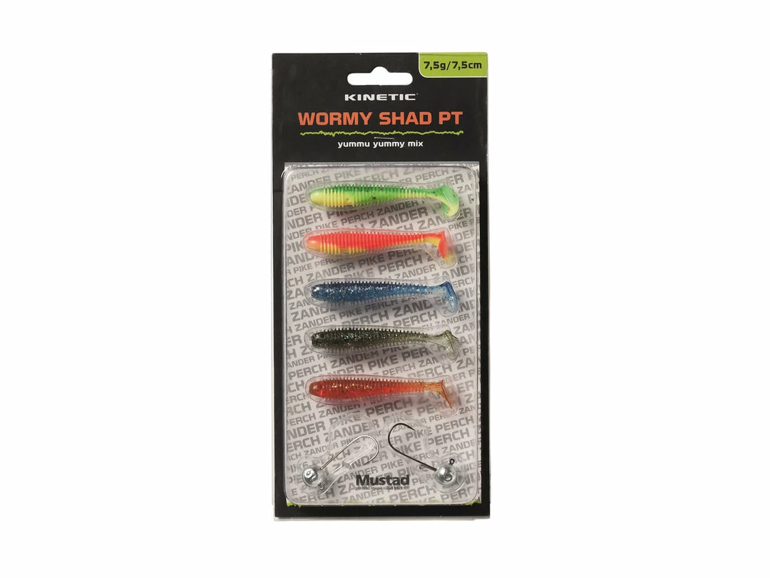 Kinetic Wormy Shad PT Mix 10cm Lures Soft 1 Kinetic Wormy Shad PT Mix 10cm Lures Soft